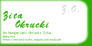 zita okrucki business card